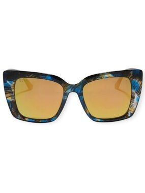 DIFF Karlie Sunglasses Glacial Tortoise Frame Gold Mirror Lens Cat Eye NWT